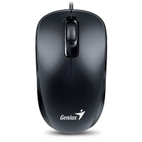 Genius DX-110 Souris filaire USB Plug and Play, suivi optique 1000 DPI, 3 boutons avec molette de défilement, conception ambidextre avec câble de 1,5 m, noire