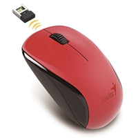 Genius NX-7000 Wireless Mouse, 2.4 GHz with USB Pico Receiver, Adjustable DPI levels up to 1200 DPI, 3 Button with Scroll Wheel, Ambidextrous Design, Red