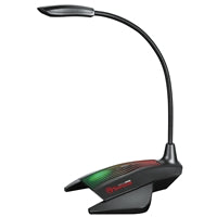 Marvo Scorpion MIC-01 RGB Micrófono para juegos, alimentación USB para PC o portátil, iluminación genial RGB arcoíris, brazo flexible para micrófono, base resistente, negro