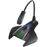 Marvo Scorpion MIC-01 RGB Micrófono para juegos, alimentación USB para PC o portátil, iluminación genial RGB arcoíris, brazo flexible para micrófono, base resistente, negro