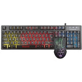 Marvo Scorpion KM409 Ensemble clavier et souris de jeu, rétroéclairage LED 7 couleurs, USB 2.0, design compact, avec touches multimédia et anti-ghosting, souris à capteur optique réglable 800-2400 dpi