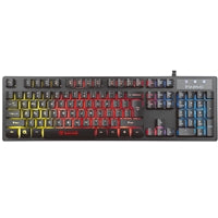 Marvo Scorpion KM409 Ensemble clavier et souris de jeu, rétroéclairage LED 7 couleurs, USB 2.0, design compact, avec touches multimédia et anti-ghosting, souris à capteur optique réglable 800-2400 dpi