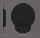 Manhattan Wrist Gel Support Pad and Mouse Mat, Black, 241 × 203 × 40 mm, non slip base, Lifetime Warranty, Card Retail Packaging