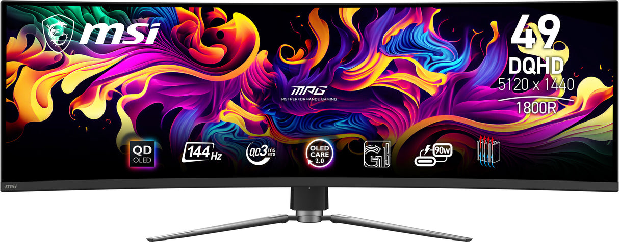 MSI MPG 491CQP QD-OLED computer monitor 124.5 cm (49") 5120 x 1440 pixels DQHD QDOLED Black