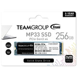 Team MP33 (TM8FP6256G0C101) 256GB NVMe M.2 Interface, PCIe Gen3, 2280, Read 1600MB/s, Write 1000MB/s, 3 Year Warranty