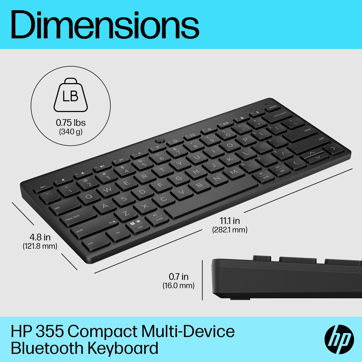 HP 355 Compact Multi-Device Bluetooth Keyboard