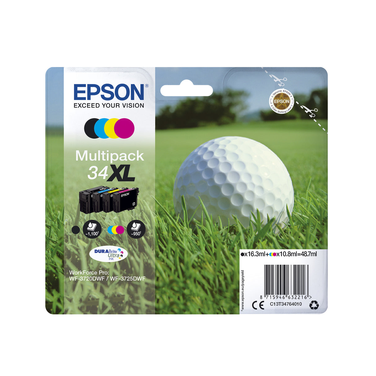 Epson Golf ball 34 DURABrite Ultra Multipack 4-colours Ink