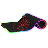Marvo MG010 Gaming Mouse Pad, 7 colour LED with 3 RGB Effects, XL 800x310x4mm, USB Connection, Soft Microfiber Surface for speed and control with Non-Slip Rubber Base and Stitched Edges, Black
