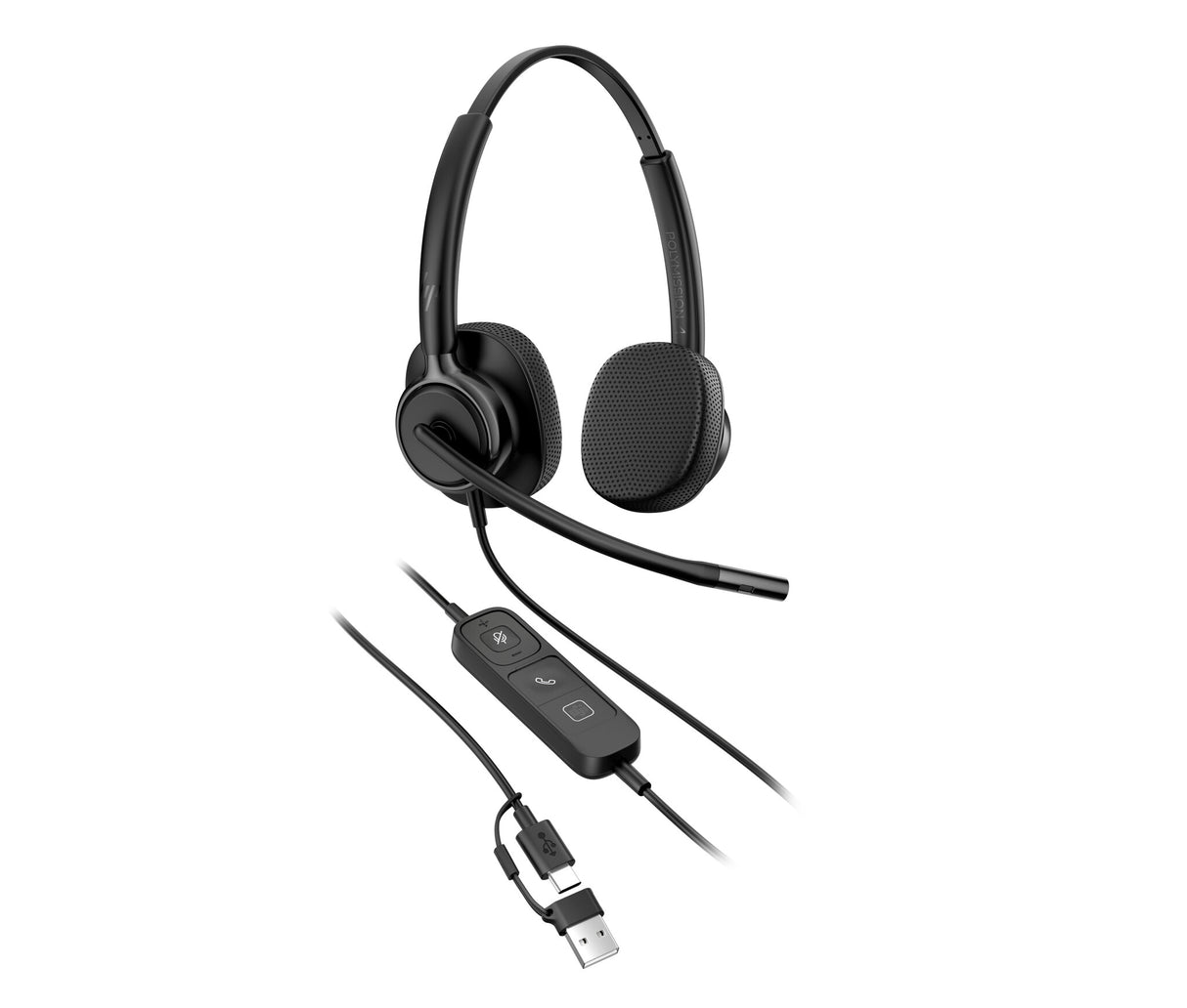 HP Poly Mission 425 Stereo USB Wired Headset (Bulk)