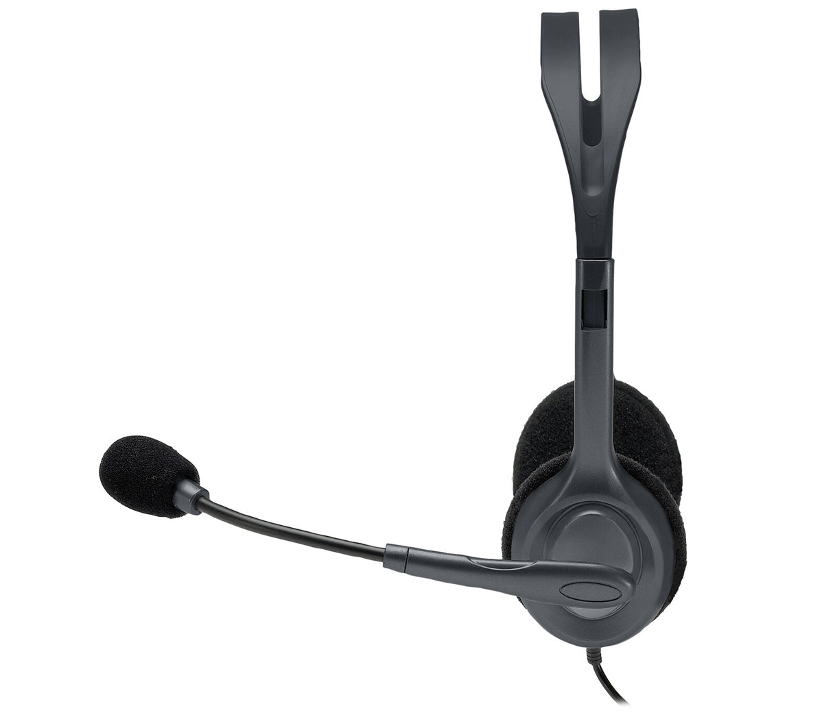Casque filaire Logitech H111, son stéréo, prise audio 3,5 mm, microphone antibruit, noir