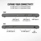 Corsair USB100 7-PORT USB-C/USB-A HUB USB Type-C 50000 Mbit/s Grey