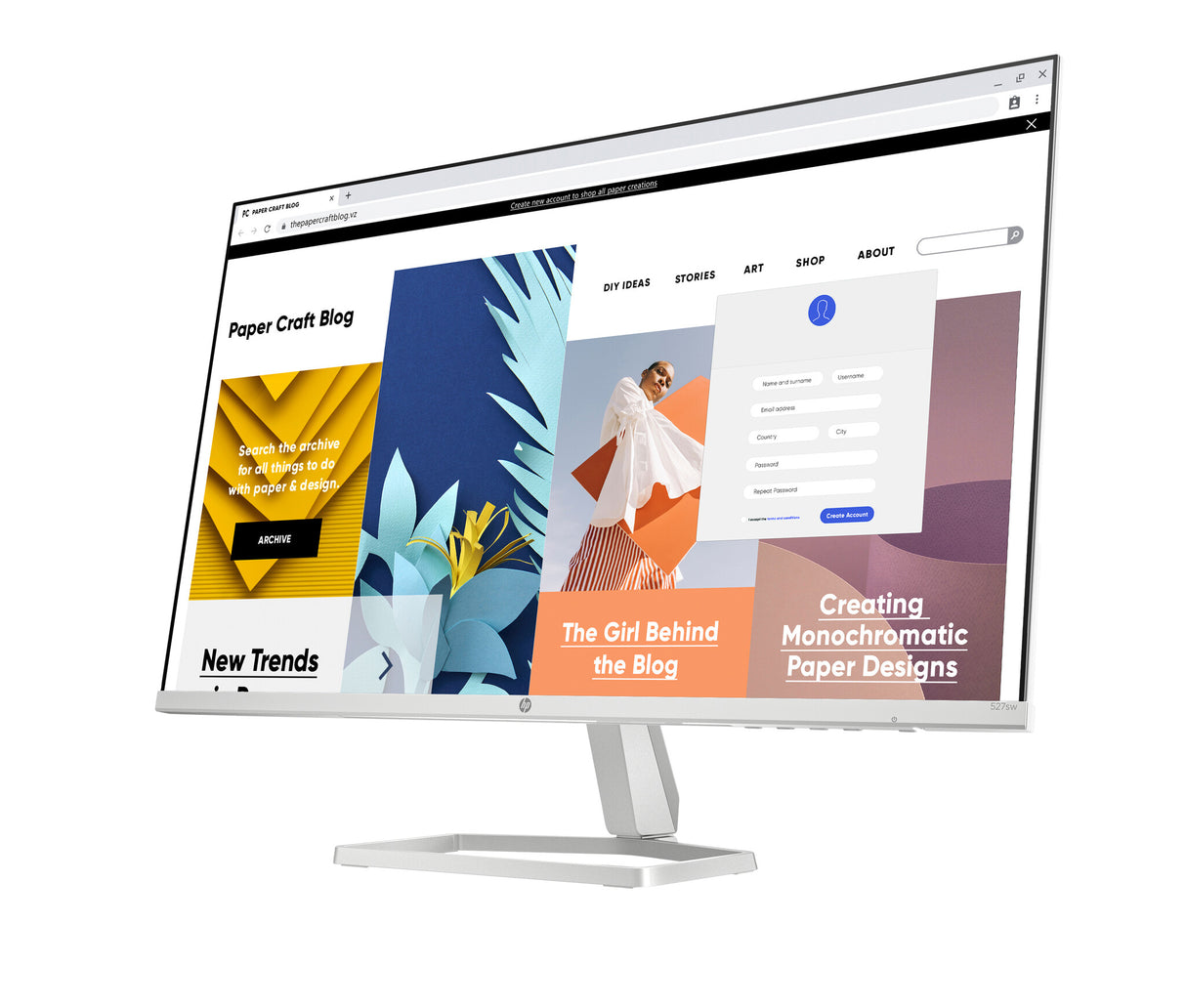 HP Series 5 27 inch FHD White Monitor - 527sw