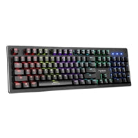 Marvo Scorpion KG909-UK Teclado mecánico para juegos de tamaño completo, con interruptores mecánicos azules, retroiluminación RGB con LED individual para cada tecla, 104 teclas, anti-ghosting