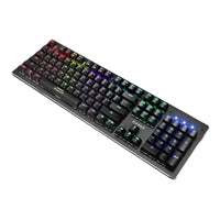 Marvo Scorpion KG909-UK Teclado mecánico para juegos de tamaño completo, con interruptores mecánicos azules, retroiluminación RGB con LED individual para cada tecla, 104 teclas, anti-ghosting