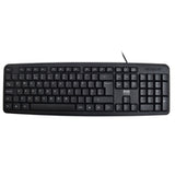 Evo Labs KD-101LUK Teclado con Cable, USB Plug and Play, Tamaño Completo, Diseño Qwerty UK, Ideal para Hogar u Oficina, Negro