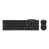 Evo Labs CM-500UK Wired Keyboard and Mouse Combo Set, USB Plug and Play, Full Size Qwerty UK Layout Keyboard with Optical Sensor Mouse, Ideal for Home or Office, Black