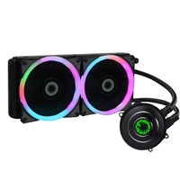 GameMax Iceburg 240mm ARGB Liquid AIO CPU Cooler with Double 120mm Fans, PWM Control, and RGB Lighting - Compatible with Intel and AMD