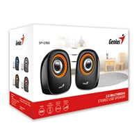 Genius SP-Q160 2.0 Desktop Speakers, Stereo Sound, USB Powered Plug and Play, 6w, 3.5mm with Volume Control, Grey