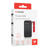 Verbatim Pocket SSD USB 3.2 Gen 2 1TB Black/Red