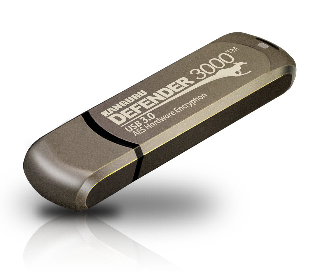 iStorage Kanguru Defender 3000™ SuperSpeed USB 3.0 128 GB| Secure Flash Drive | FIPS 140-3 Level 3 pending, FIPS 140-2 Level 3 Certified | AES-XTS 256-bit Hardware Encryption | TAA Compliant|