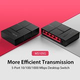 Mercusys (MS105G) Switch de bureau non géré Gigabit à 5 ports, boîtier en plastique