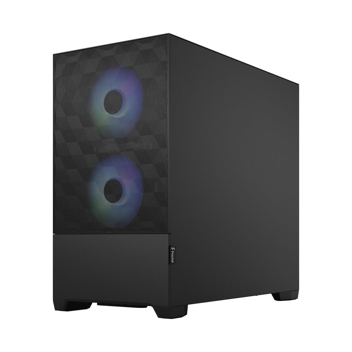 Fractal Design Pop Mini Air RGB (Black TG) Estuche para juegos con ventana de vidrio transparente, Micro ATX, frente de malla hexagonal, 3 ventiladores RGB y controlador ARGB