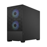 Fractal Design Pop Mini Air RGB (Black TG) Estuche para juegos con ventana de vidrio transparente, Micro ATX, frente de malla hexagonal, 3 ventiladores RGB y controlador ARGB
