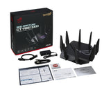 Asus (GT-AXE11000) ROG Rapture AXE11000 Wi-Fi 6E Routeur Wi-Fi 6 tri-bande de jeu, bande 6 GHz, port WAN/LAN 2,5 G, RVB, AiMesh, accélération de jeu