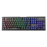 Marvo Scorpion CM420-UK Ensemble de jeu 3 en 1, clavier, souris et tapis de souris filaire USB 2.0, RVB, mécanique, interrupteur bleu, touches multimédia et anti-ghosting, disposition britannique, 6400 dpi, souris RVB programmable