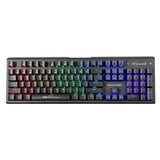 Marvo Scorpion CM420-UK Ensemble de jeu 3 en 1, clavier, souris et tapis de souris filaire USB 2.0, RVB, mécanique, interrupteur bleu, touches multimédia et anti-ghosting, disposition britannique, 6400 dpi, souris RVB programmable