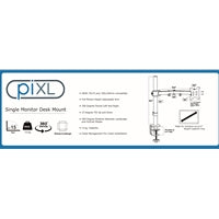piXL Desk-Mounted Fully-Adjustable Single Monitor Arm for Screens up to 32 inch with VESA Mount & Built-In Cable Management