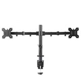 piXL Double Monitor Arm, For Upto 2x 27 inch Monitors, Desk Mounted, VESA dimensions of 75x75mm or 100x100mm, 180 Degrees Swivel, 15 Degrees Tilt, Weight Upto 10kg per screen, Built in Cable Management