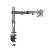 piXL Single Monitor Arm, For Screens Upto 32 inch, Desk Mounted, VESA dimensions of 75x75mm or 34 inch if 100x100mm Vesa, 180 Degrees Swivel, 15 Degrees Tilt, Weight Upto 10kg, Built in Cable Management, Black