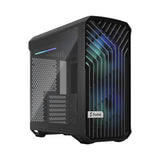 Fractal Design Torrent Compact (Light TG RGB) Caja para juegos con ventanas de vidrio tintado claro, E-ATX, 2 ventiladores RGB, concentrador de ventilador, tira RGB en cubierta de fuente de alimentación, rejilla frontal, USB-C