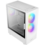 ANTEC NX410 Case, Gaming, White, Mid Tower, 1 x USB 3.0 / 2 x USB 2.0, Tempered Glass Side Window Panel, Addressable RGB LED Fans, ATX, Micro ATX, Mini-ITX