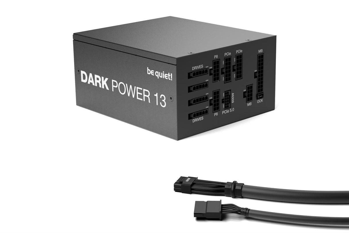 ¡Tranquilizarse! Fuente de alimentación Dark Power de 1000 W, 13 unidades, totalmente modular, ventilador dinámico fluido, titanio 80+, ATX 3.0, PCIe 5.0, carril cuádruple, fuente de alimentación frontal de malla completa, llave OC