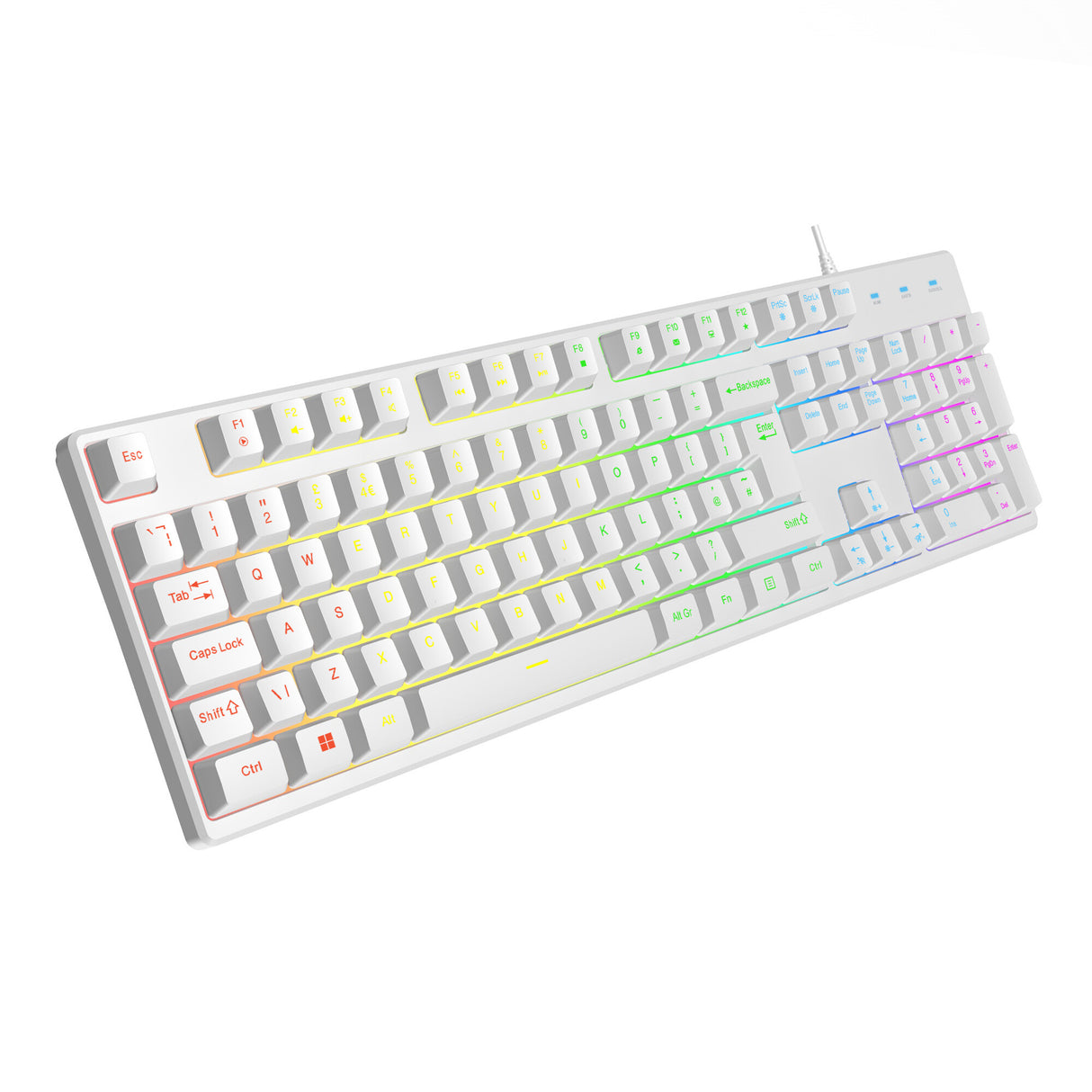 VIDA REBEL 2IN1 WHITE USB DESK KIT keyboard Mouse included Gaming QWERTY UK English
