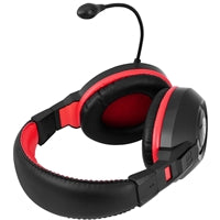 Marvo Scorpion H8321S Auriculares para juegos, sonido estéreo, micrófono omnidireccional flexible, controladores de audio de 40 mm, control de volumen en la oreja, conexión de 3,5 mm, negro y rojo