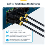 StarTech.com 30cm Black Ultra Slim Cat6A Ethernet Cable, UTP, Pure Bare Copper Wire, 34AWG Slim RJ45 Network Patch Cord, Individually Tested