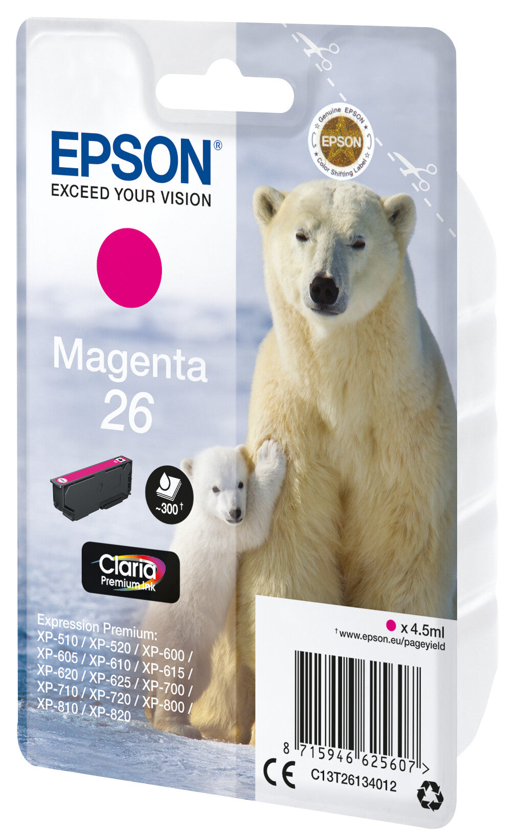 Epson Polar bear Singlepack Magenta 26 Claria Premium Ink