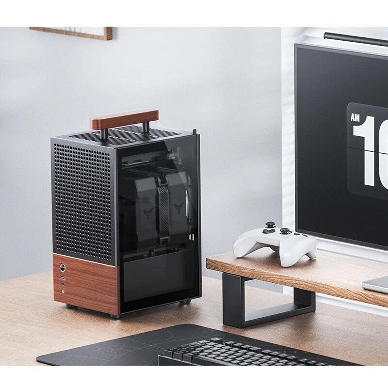 Jonsbo T6 Midi Tower Black, Wood