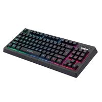 Marvo Scorpion K607 Clavier de jeu 80 % TKL, multimédia, USB 2.0, anti-ghosting complet, design compact et ergonomique, rétroéclairage LED 3 couleurs avec luminosité réglable, noir