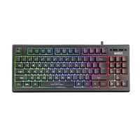 Marvo Scorpion K607 Clavier de jeu 80 % TKL, multimédia, USB 2.0, anti-ghosting complet, design compact et ergonomique, rétroéclairage LED 3 couleurs avec luminosité réglable, noir