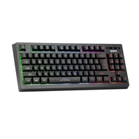 Marvo Scorpion K607 Clavier de jeu 80 % TKL, multimédia, USB 2.0, anti-ghosting complet, design compact et ergonomique, rétroéclairage LED 3 couleurs avec luminosité réglable, noir