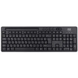 Evo Labs WM-757UK Conjunto combinado de teclado y ratón inalámbricos, con soporte integrado para tableta/móvil/teléfono inteligente, teclado Qwerty de tamaño completo de 2,4 GHz con ratón inalámbrico, ideal para el hogar/la oficina, negro