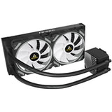 ANTEC Symphony 240 Refroidisseur de processeur liquide AiO, prise universelle, radiateur 240 mm, ventilateurs de refroidissement PWM 1600 tr/min, éclairage LED RVB adressable avec tête de pompe d'éclairage ARGB chromatique