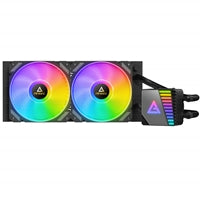 ANTEC Symphony 240 AiO Enfriador líquido de CPU, enchufe universal, radiador de 240 mm, ventiladores de refrigeración PWM 1600 RPM, iluminación LED RGB direccionable con cabezal de bomba de iluminación ARGB cromática