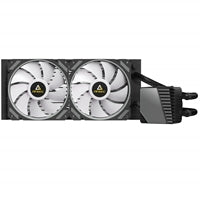 ANTEC Symphony 240 AiO Enfriador líquido de CPU, enchufe universal, radiador de 240 mm, ventiladores de refrigeración PWM 1600 RPM, iluminación LED RGB direccionable con cabezal de bomba de iluminación ARGB cromática