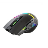 Marvo Scorpion M791W Souris de jeu double mode sans fil et filaire, rechargeable, RVB avec 7 modes d'éclairage, 6 niveaux réglables jusqu'à 10 000 dpi, capteur optique de qualité jeu avec 8 boutons, noir