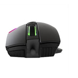 Marvo Scorpion M791W Souris de jeu double mode sans fil et filaire, rechargeable, RVB avec 7 modes d'éclairage, 6 niveaux réglables jusqu'à 10 000 dpi, capteur optique de qualité jeu avec 8 boutons, noir